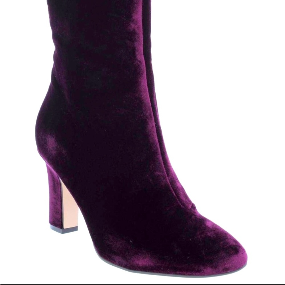 Ralph Lauren Bridgett Burgundy Velvet Boot Size 7